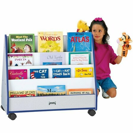 RAINBOW ACCENTS Blue Mobile Double-Sided Book Stand: 3507JCWW003, 30''x16.5''x30'' 5313507003